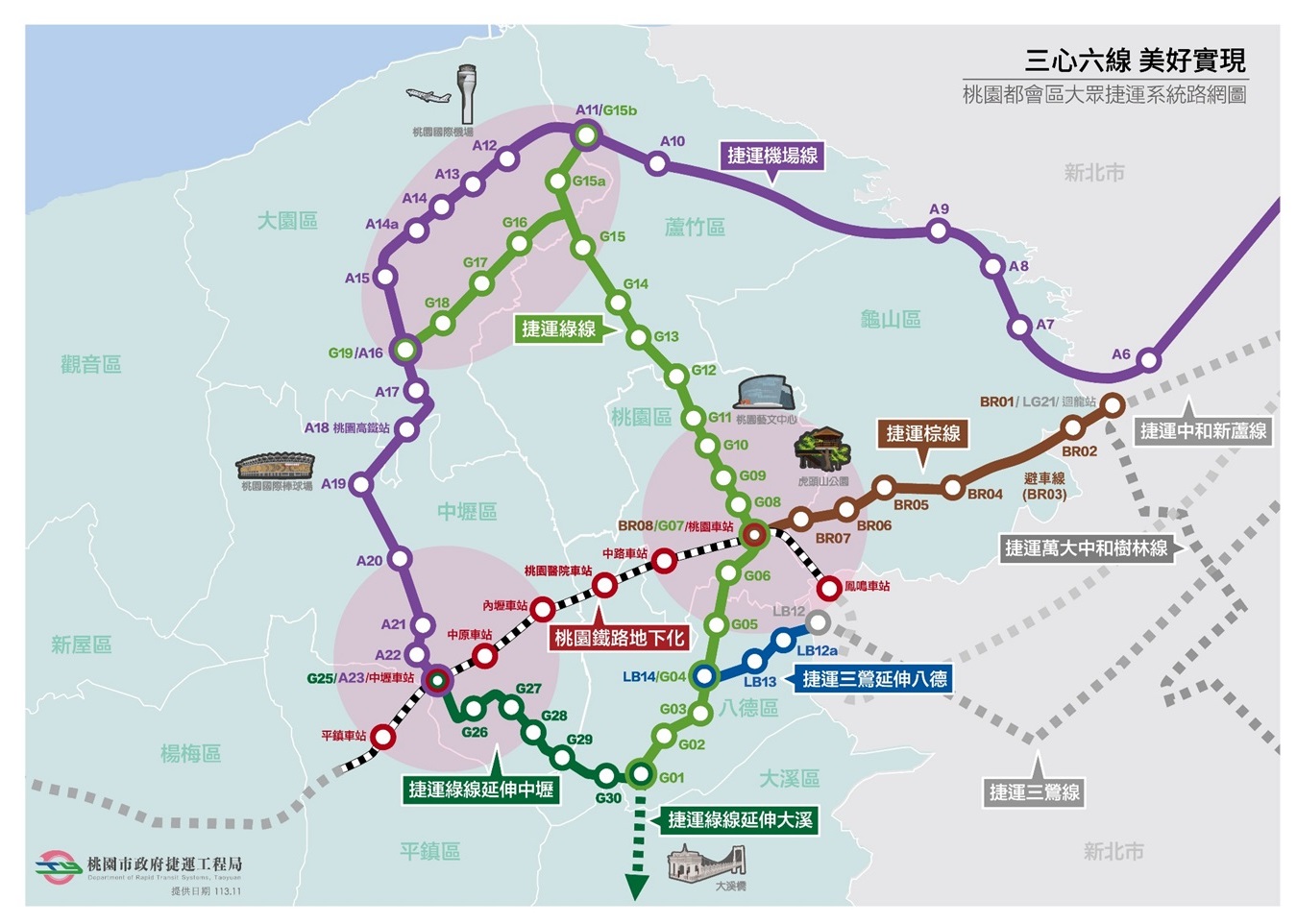 桃園捷運路線願景圖